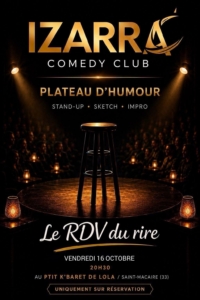 PLATEAU D&rsquo;HUMOUR « IZARRA COMEDY CLUB »